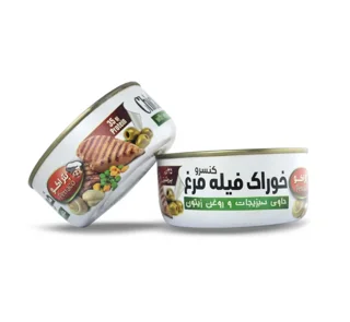 کنسرو خوراک فله مرغ۲۰۰گ