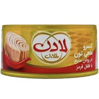 کنسرو ماهی لادن طلایی با طم فلفل قرمز۱۸۰گ